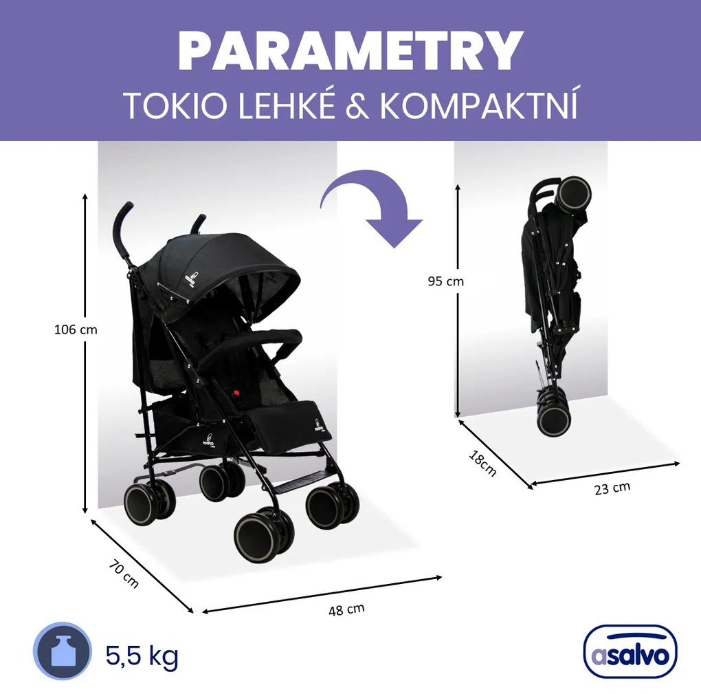 Asalvo TOKIO golfový kočík 6m-15kg black