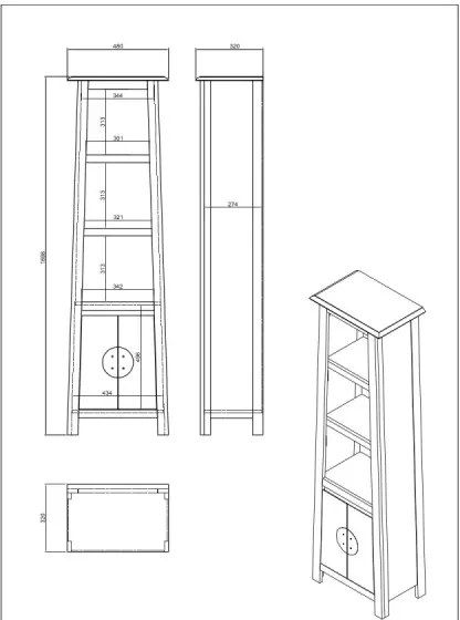 furniture-nabytek.cz - Rangúnová vysoká skříň