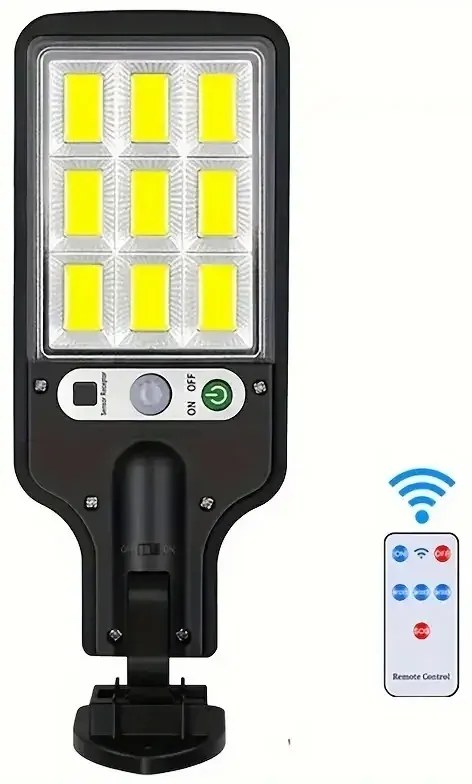 LED nástenná lampa so solárnym napájaním a senzorom pohybu 108COB