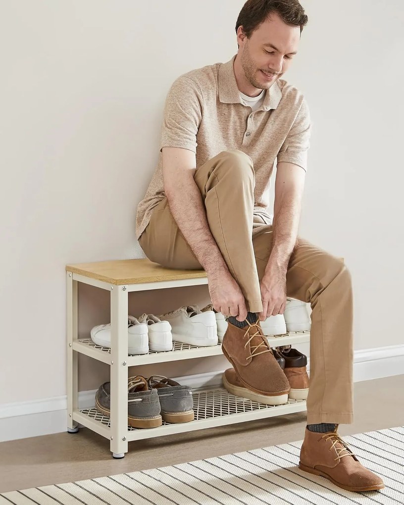 Botník VASAGLE Leggy biely/béžový