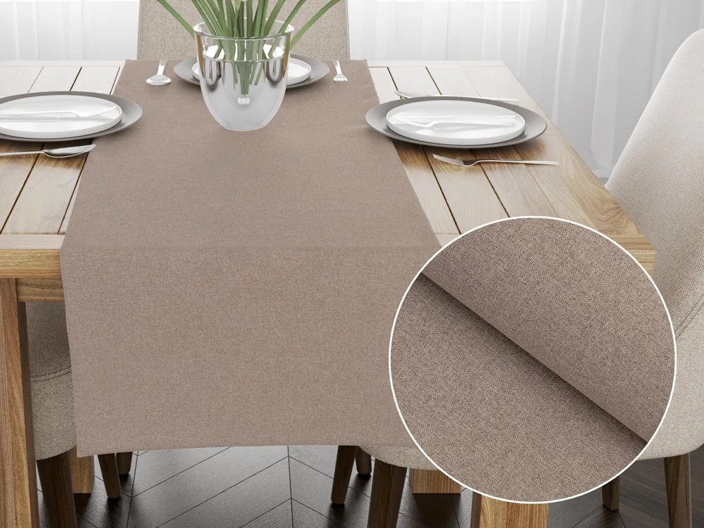 Biante Dekoračný behúň na stôl BKR-502 Svetlo hnedý režný 35x180 cm