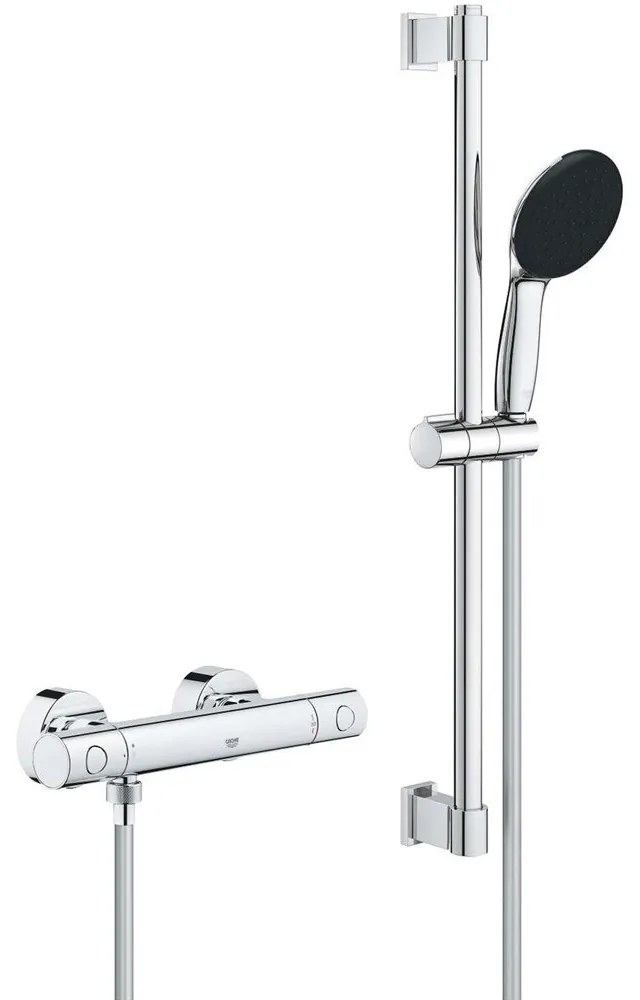 GROHE Precision Get nástenný sprchový termostat, ručná sprcha 1jet EcoJoy priemer 110 mm, 62 cm sprchová tyč, jazdec a sprchová hadica 175 cm, chróm, 34856000