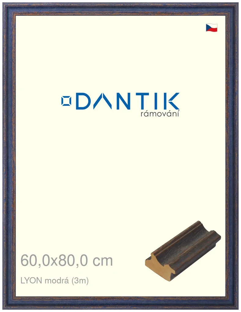 DANTIK rám na obraz 60x80 | LYON modrá (Plexi Čiré)