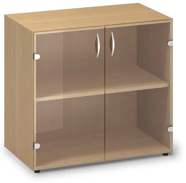 Nízka sklenená skriňa ProOffice 80 x 45,8 x 73,5 cm, buk