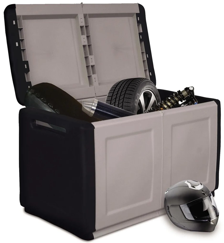 ARTPLAST Plastový úložný box Linea Cube 2dielny - šedočierny