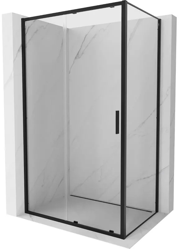 Mexen Exo, sprchovací kút s posuvnými dverami 105 x 100 cm, 6mm číre sklo, čierny profil, 8151-105-100-70-00