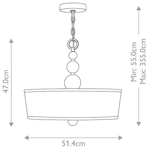 Hinkley - Luster na reťazi ZELDA 3xE27/60W/230V mosadz