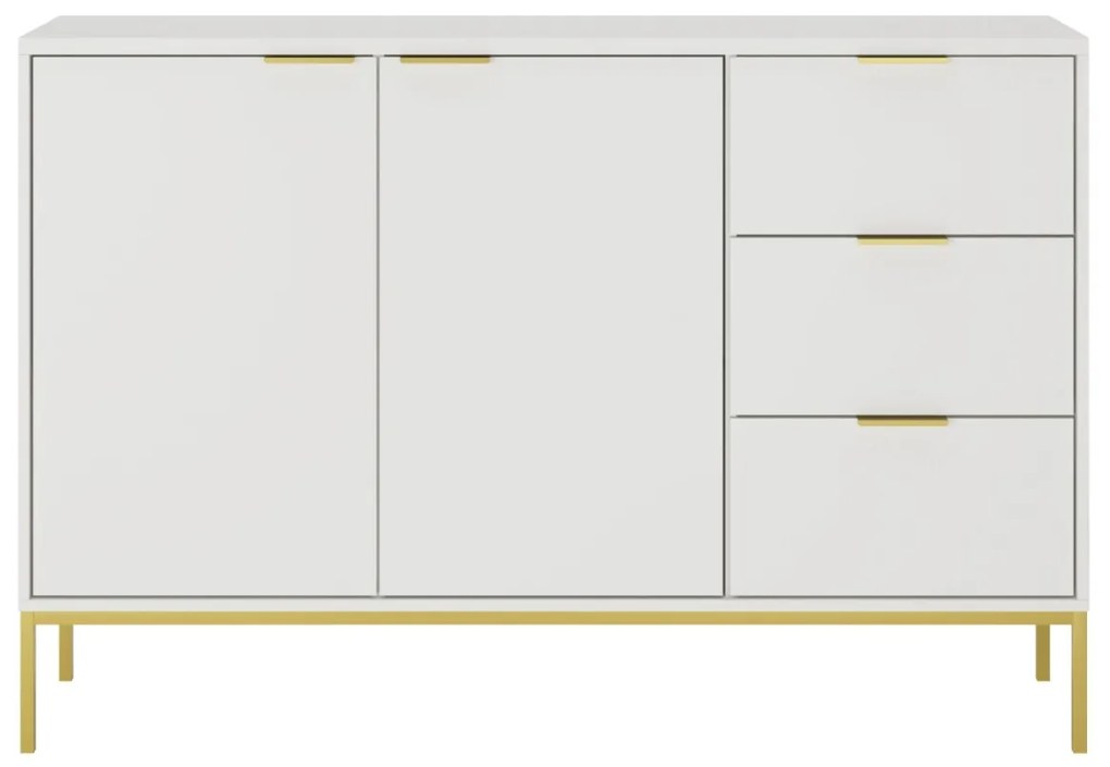 Komoda Austin150 cm biela/zlatá