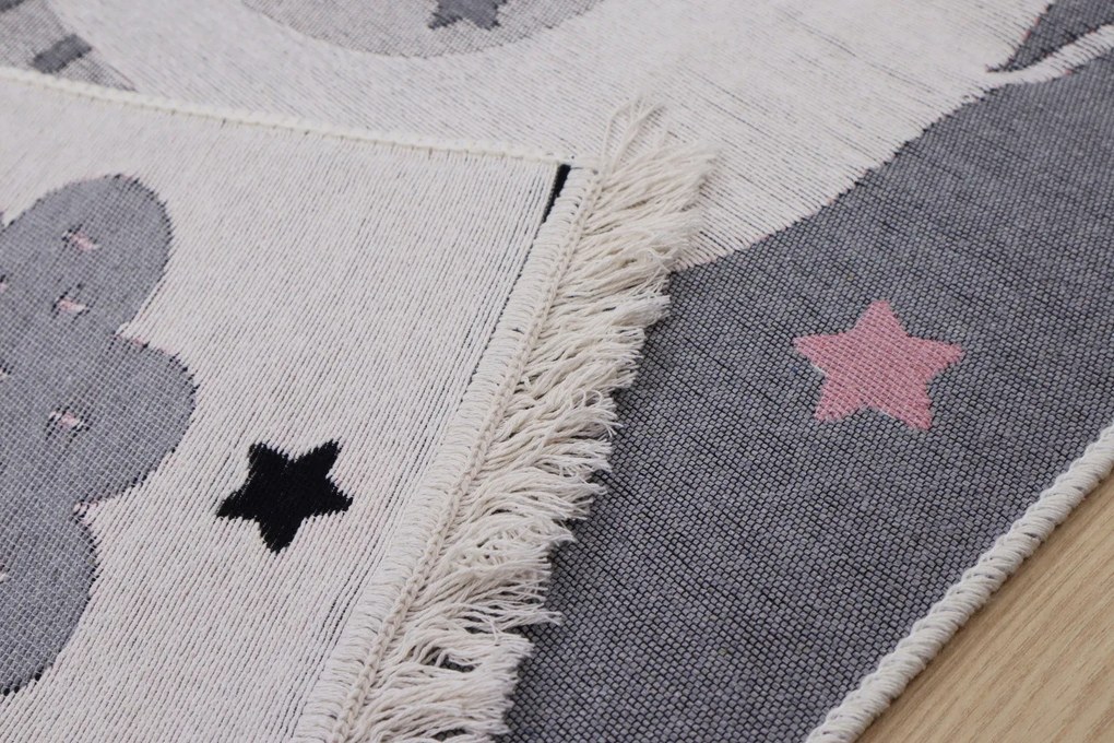 Praktik home, TRHÁK: Detský kusový koberec Natur Slony, 120x170, šedá, detská izba