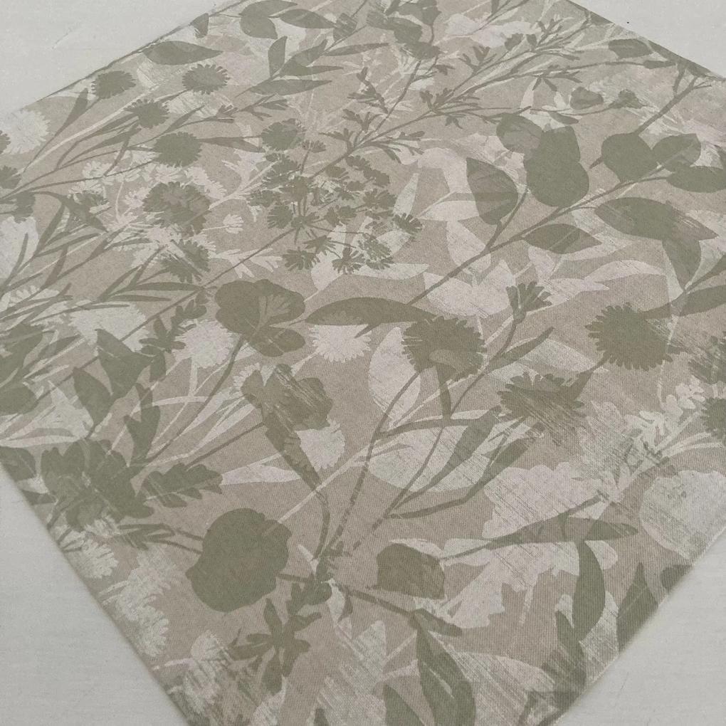 Stredový obrus od 65x65 cm Zeleno-biele listy 65 x 65 cm