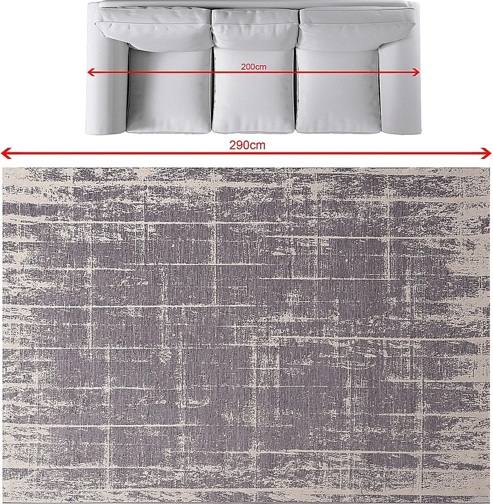 Koberec Velvet vlna/tmavosivá 200x290cm