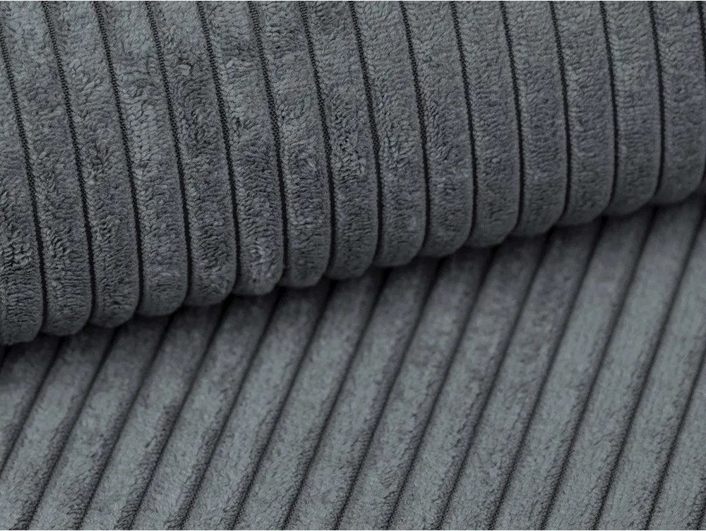 Tmavosivá menčestrová rohová pohovka (ľavý roh/s leňoškou) Campi – Cosmopolitan Design