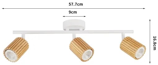Brilagi - Bodové svietidlo MODERN WOOD 3xGU10/8W/230V drevo/biela