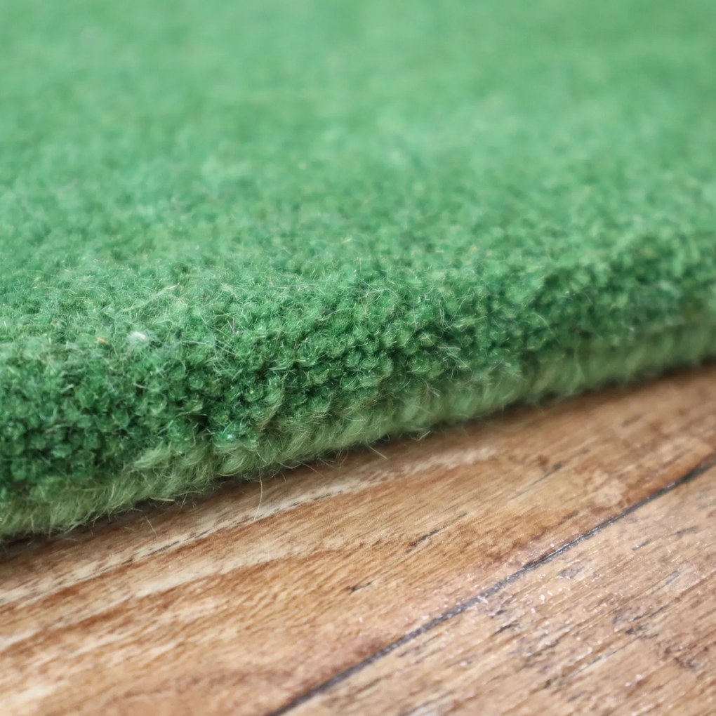 Asra, Ručne všívaný kusový koberec Asra wool sv. zelená, 60x110, zelená, obývacia izba