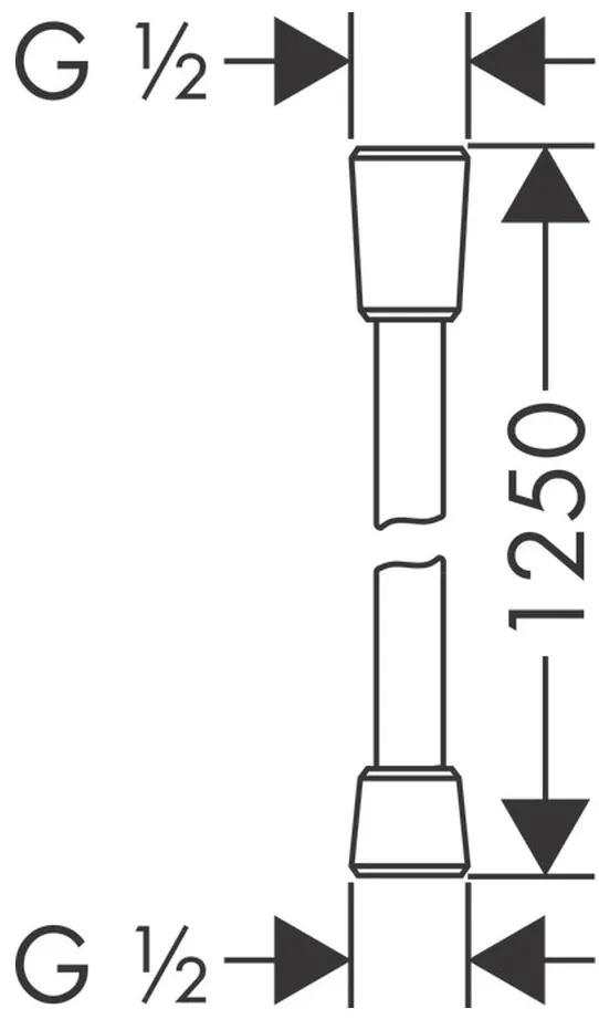 Axor - Sprchová hadica 1250 mm, kartáčovaný nikel 28622820