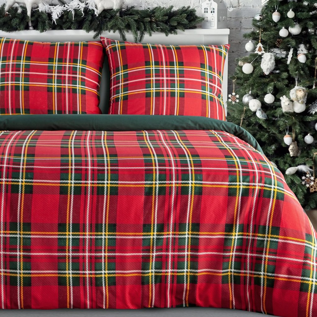 VIANOČNÉ RENFORCÉ OBLIEČKY JENNY 140X200 CM, 1 KS 70X80 CM VZOROVANÉ