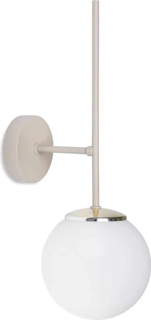 Nástenné svietidlo Florence, 1x biele sklenené tienidlo, be/g