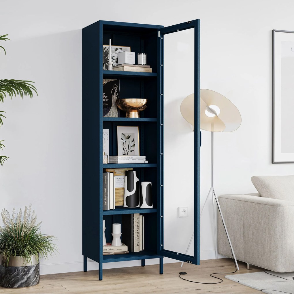 Vitrína LUIGI, 500 x 1800 x 350 mm, Modern: farba granátová