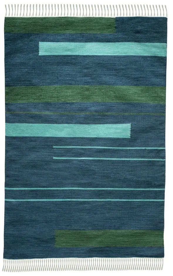 Tmavomodrý obojstranný vonkajší koberec z recyklovaného plastu Green Decore Marlin, 160 x 230 cm