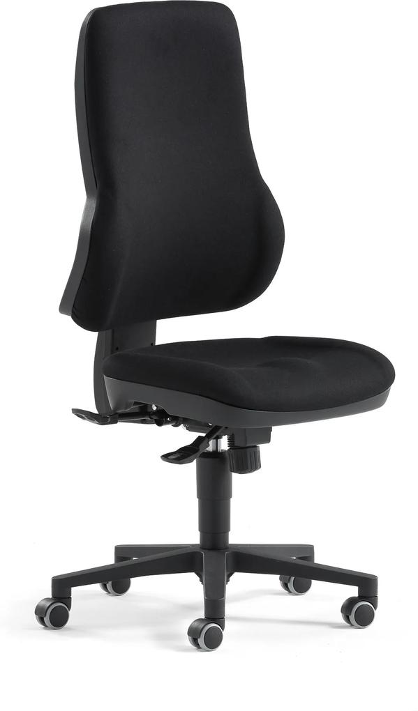 Kancelárska stolička HASTINGS ergonomicky tvarovaná, čierna / čierna