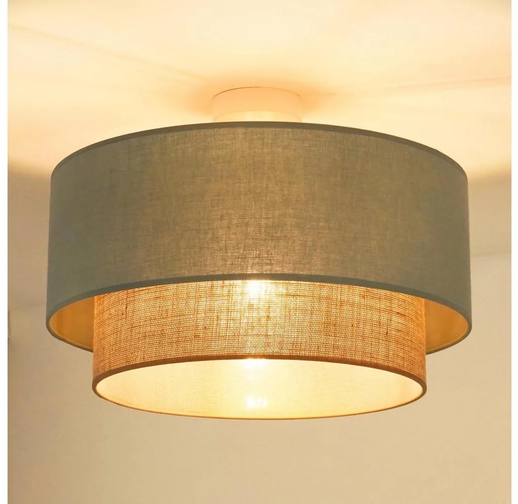 Duolla - Prisadený luster BOHO 1xE27/15W/230V pr. 45 cm zelená/hnedá