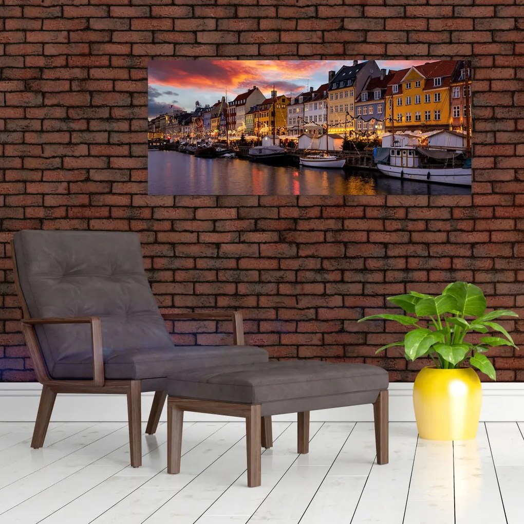 Obraz - Nyhavn, Kodaň (120x50 cm)