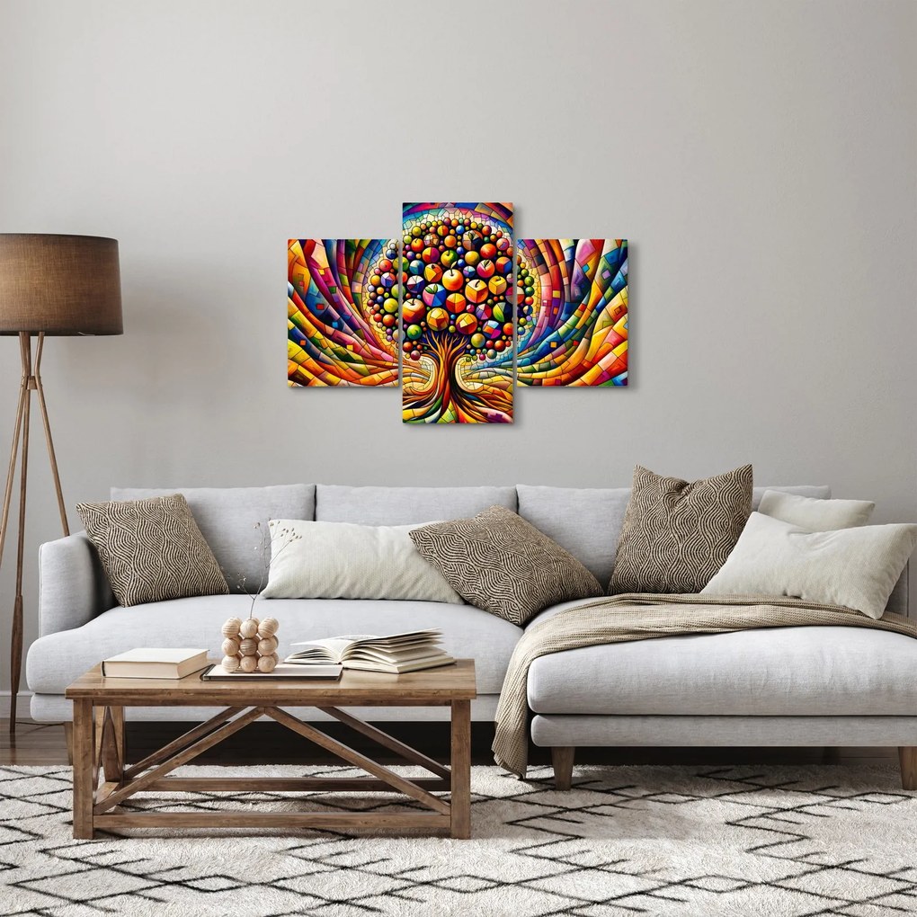 Obraz – Farebný strom s jablkami (90x60 cm)