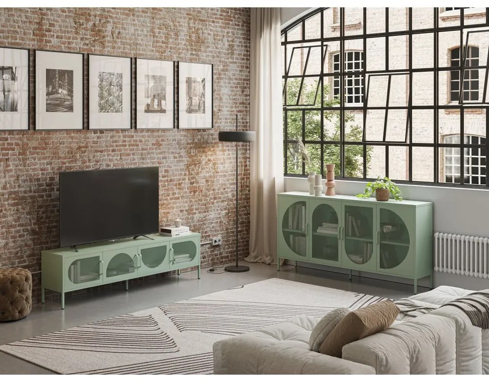 TV stolík v mentolovej farbe 180x50 cm Tayra – Marckeric