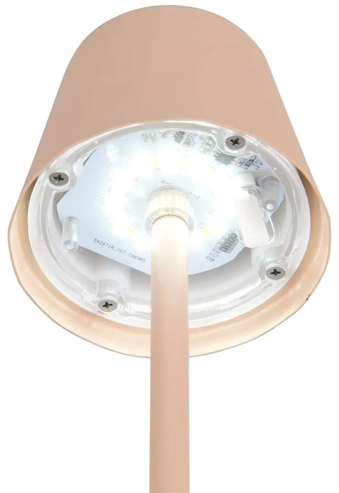 Krémovobiela LED stolová lampa s kovovým tienidlom (výška 21 cm) Diaz – Reality