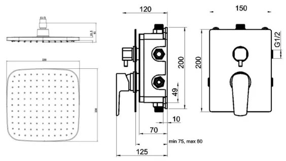 Novaservis - Sprchová sada s podomietkovou batériou METALIA ECO lesklý chróm