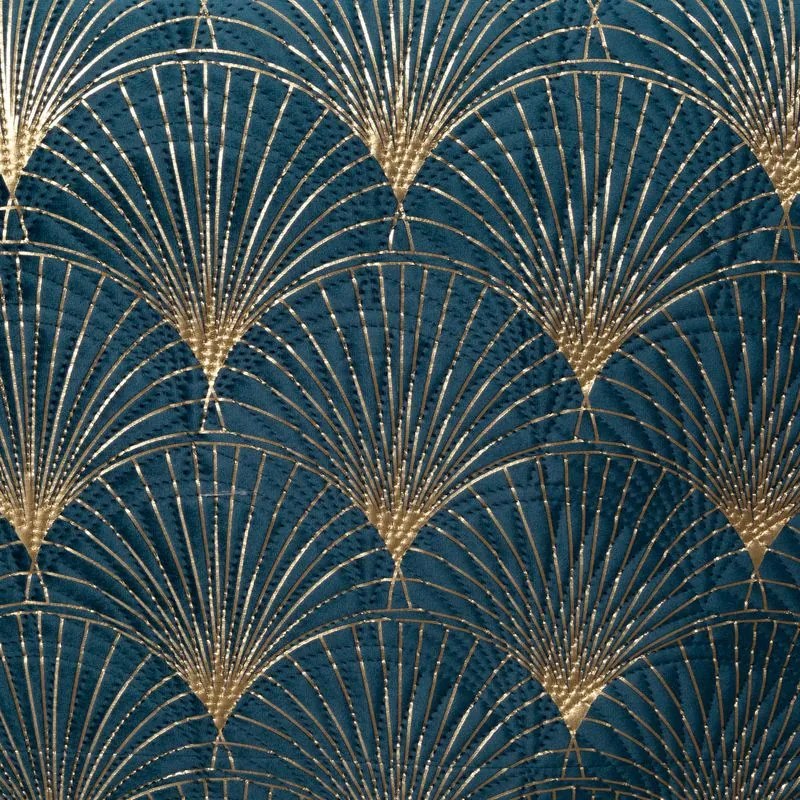 EUROFIRANY Zamatový prehoz, vyrobený technikou "hot press" s potlačou fólie 220 cm x 240 cm tyrkysová 100 % polyester Rozmery textílií: 170 cm x 210 cm