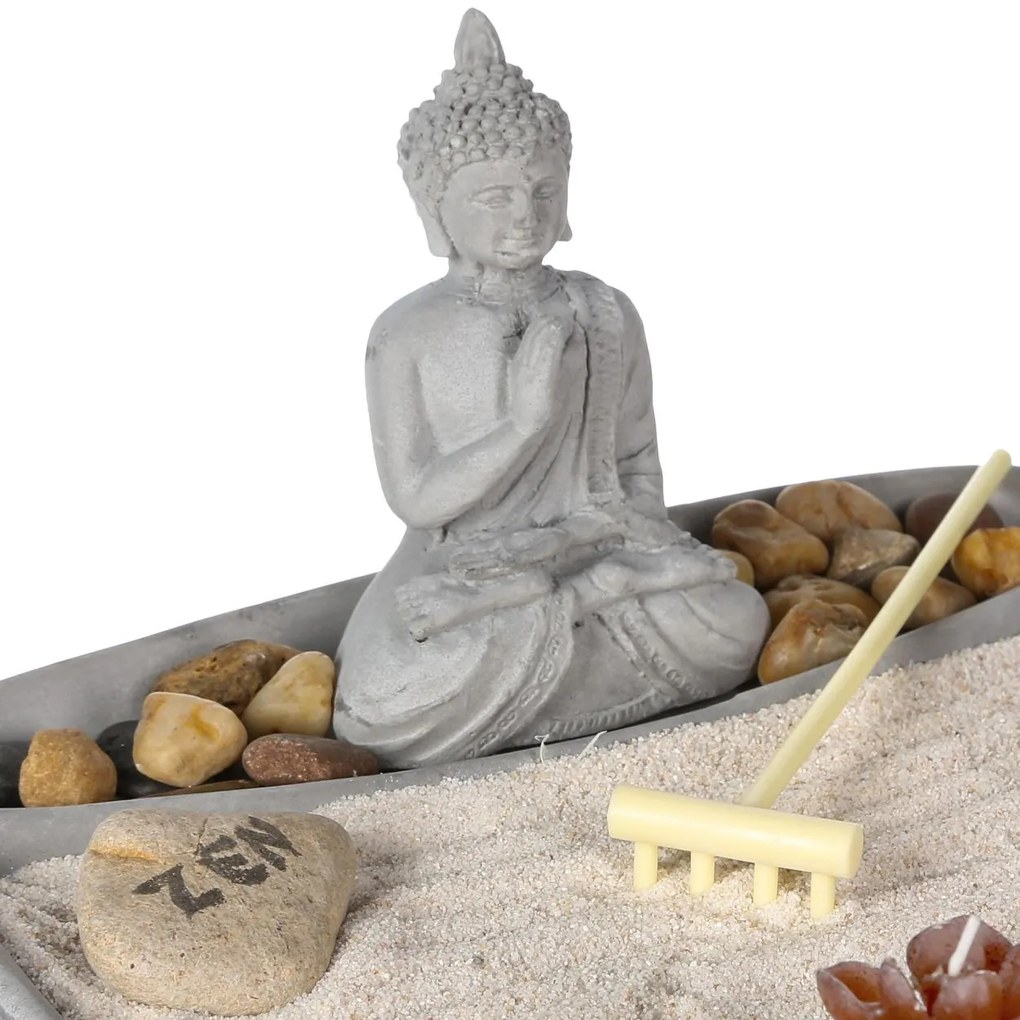 Dekoračná soška Buddy, 23x23x13 cm, sivá