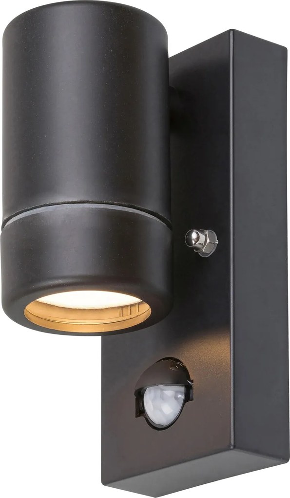 Rabalux MEDINA vonkajšie nástenné svietidlo so senzorom 1xGU10/10W/230V čierna IP44