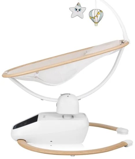 Lionelo - Detská hojdačka s melódiou OLIVIA Beige Natural + diaľkové ovládanie