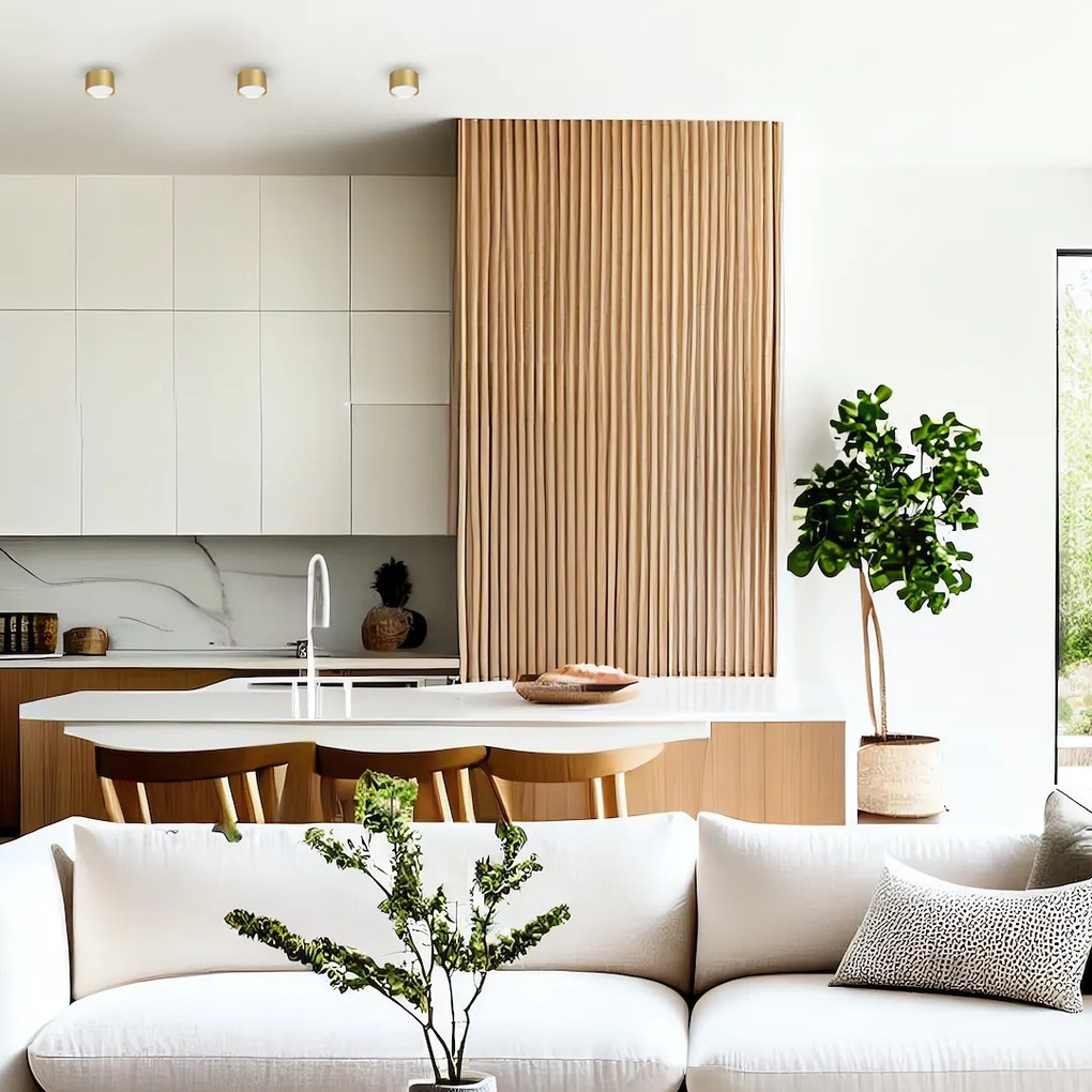 Stropné svietidlo Cyklop, 1x zlaté kovové tienidlo