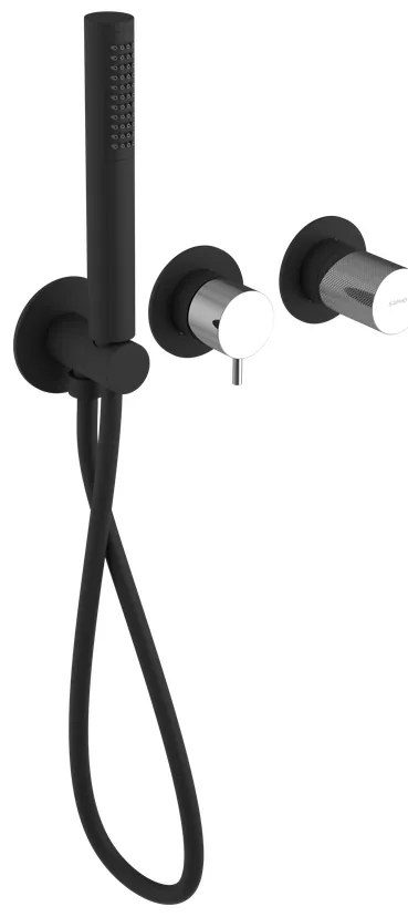 Sapho Sapho, ULTRATAP podom. sprch. batéria, ručná sprcha, 2 výstupy, čierná mat/chróm, UT045TBC