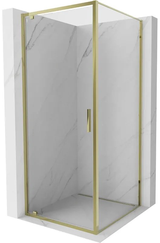 Mexen Exo, výklopný sprchový kút 70 x 70 cm, číre sklo, zlatá, 8181-070-070-50-00