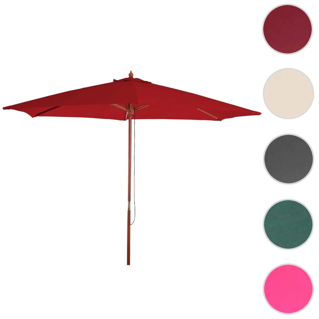 Slnečník Florida Ø 3m - polyester/drevo - olivovo zelená