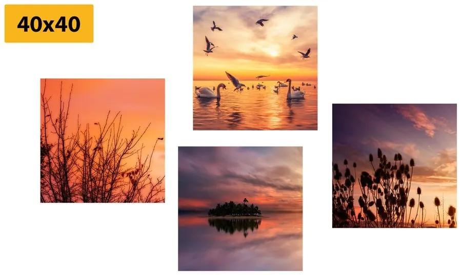 Set obrazov príroda v romantickom prevedení - 4x 40x40