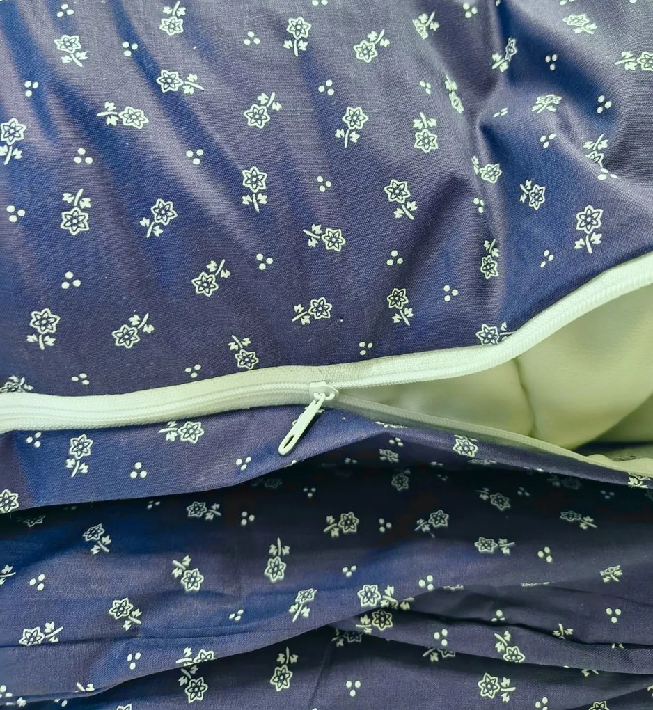 Obliečky bavlnené Marta modrá 140x200cm+90x70cm TiaHome