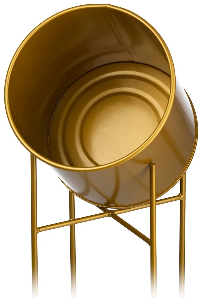 KOVOVÝ KVETINÁČ SO STOJANOM GOLDEN 55X21 CM ZLATÁ