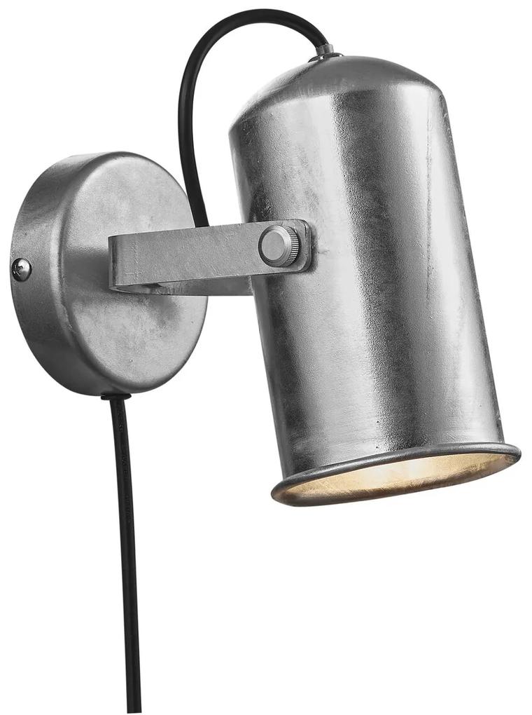 NORDLUX Priemyselná nástenná lampa PORTER, 1xE27, 60W, strieborná