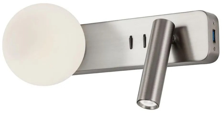 Redo 01-2993 - LED nástenné svietidlo OASIS LED/3W/230V+1xG9/10W USB CRI 90 chróm