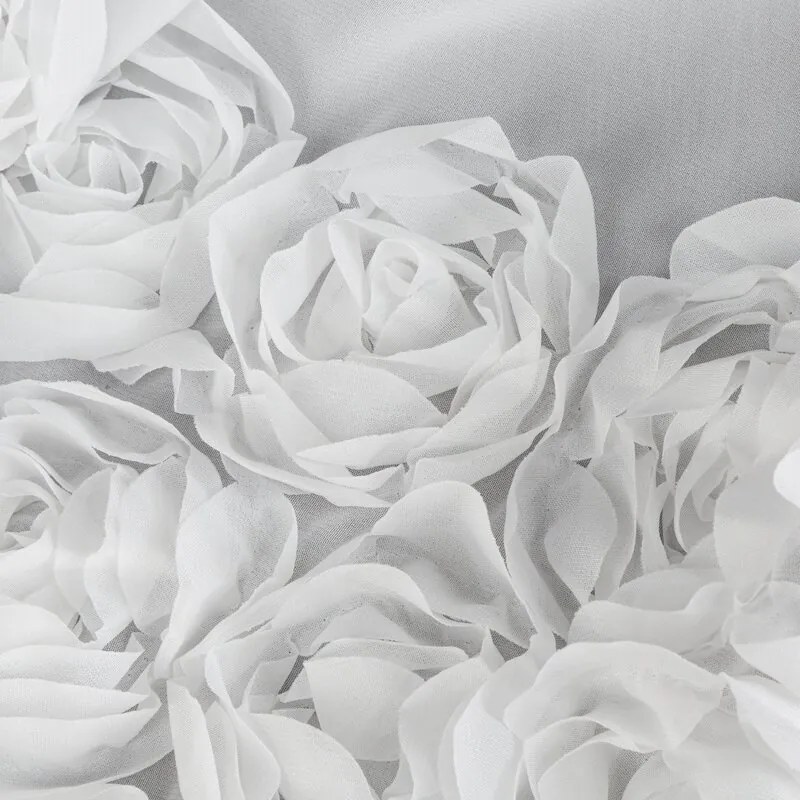 Dekorstudio Hotová biela záclona ROSES 8 na páske 400 x 160 cm