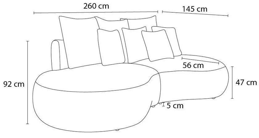 Biela pohovka z textílie bouclé 260 cm Saint-Germain – Bobochic Paris