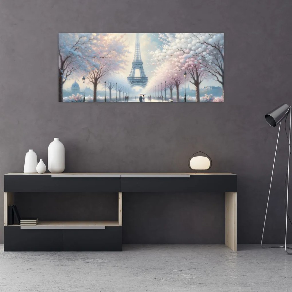 Obraz - Maľba z Paríža (120x50 cm)