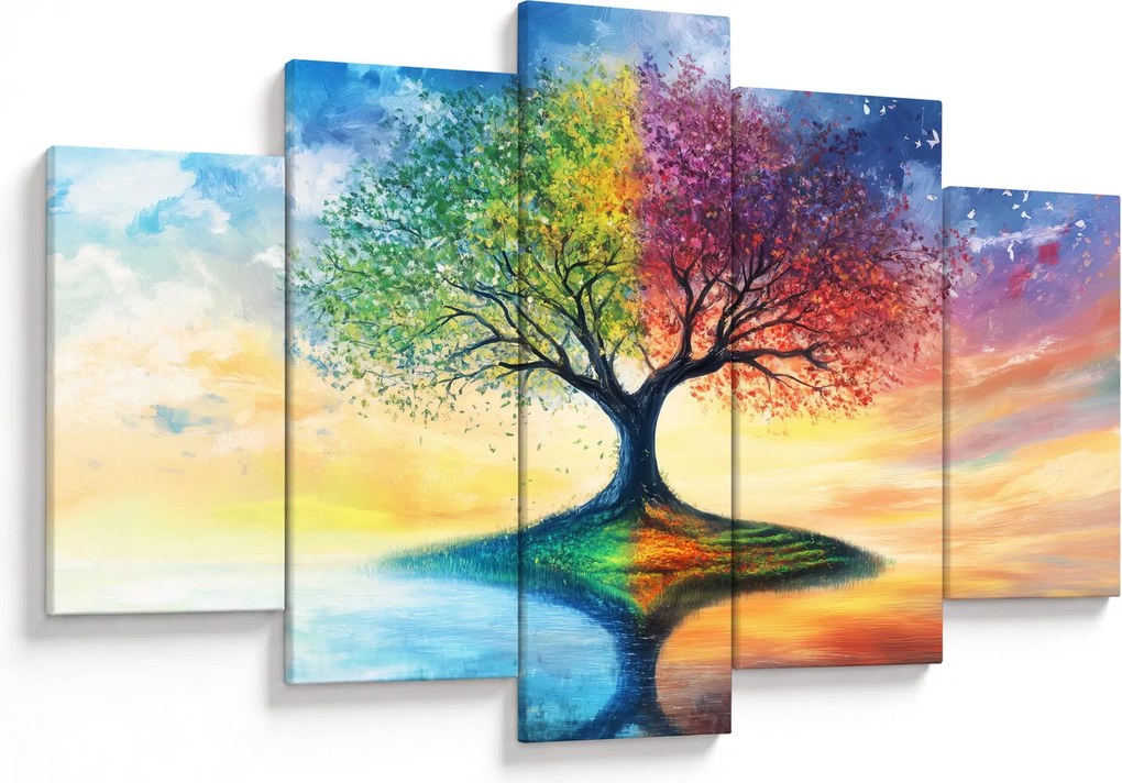 Obraz – Maľovaný strom ročných období (150x105 cm)