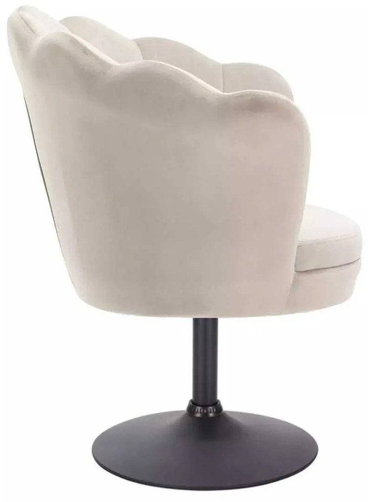 LuxuryForm DESIGN Kreslo FREY VELUR na čiernom tanieri - latte