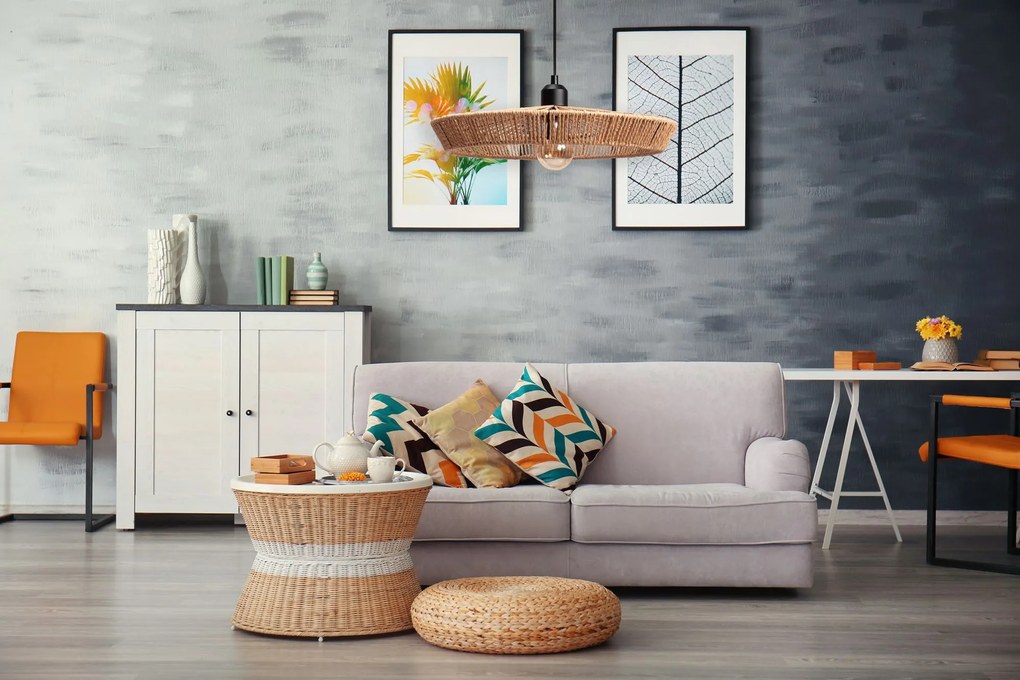 Toolight Toolight, stropné svietidlo 1xE27 APP1407-1CP, čierna-hnedá, OSW-02414