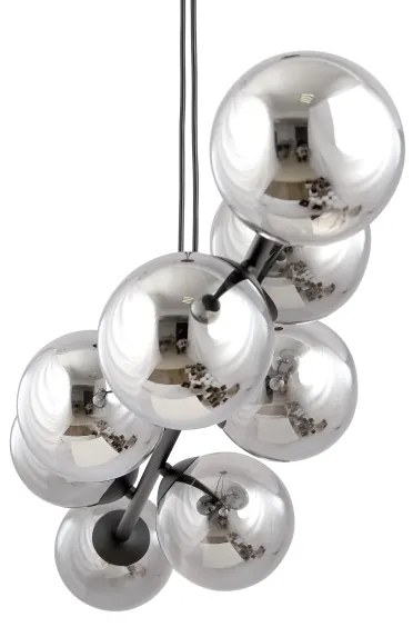 Luster na lanku ROSSI 8xE14/10W/230V čierna/šedá